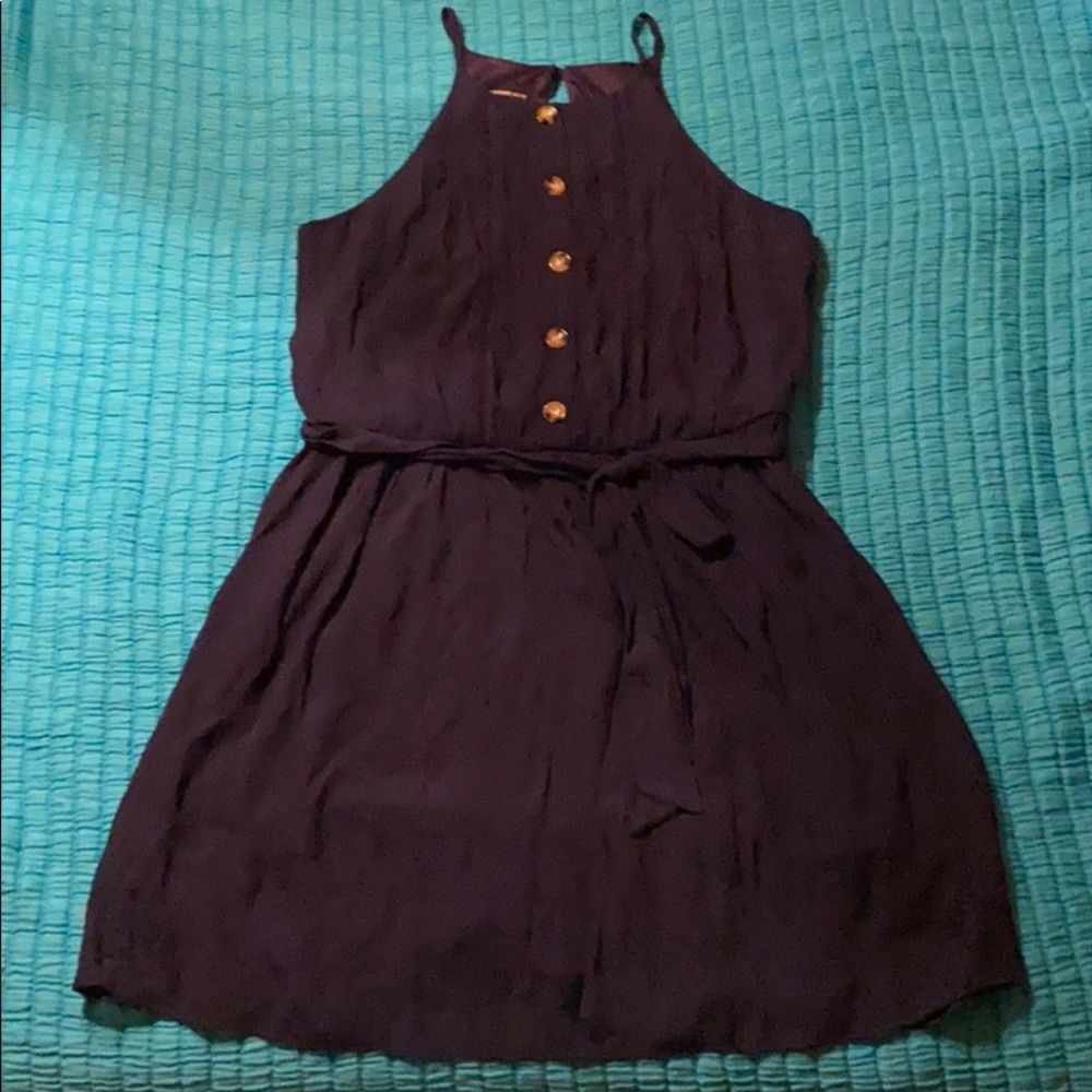 NWT FORTUNE + IVY Nora Button Detail Dress Navy